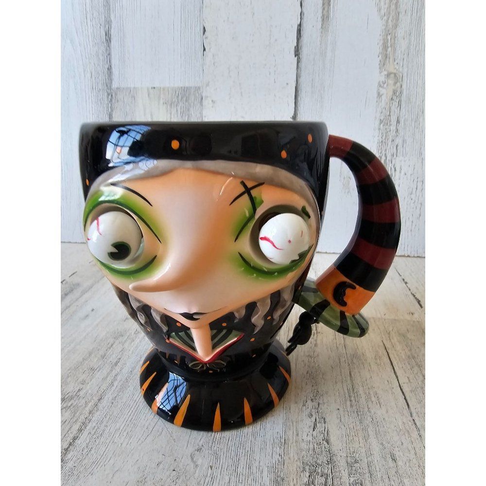 Dept 56 which Google googly eyes‎ mug cup Halloween decor vintage